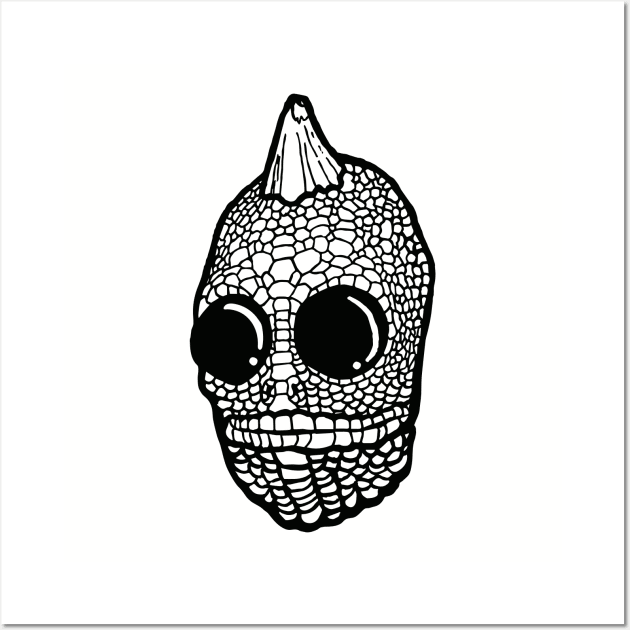 Sleestak Face (Black Outline) Wall Art by chawlie